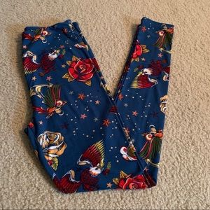 LuLaroe Eagle/Rose/anchor O/S Leggings
